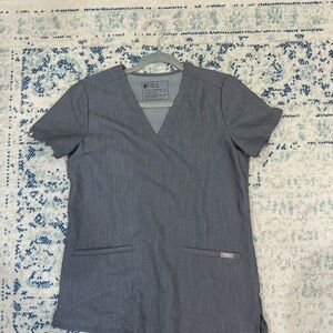 FIGS Charcoal V-Neck Scrub Top